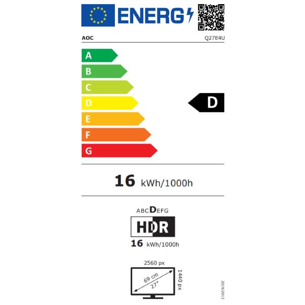 AOC 27E4U MONITOR 27" IPS FHD 120HZ VGA HDMI DP USB 