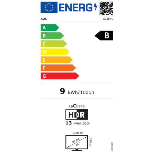 AOC 24E4U MONITOR 24" IPS FHD 120HZ VGA HDMI DP USB 
