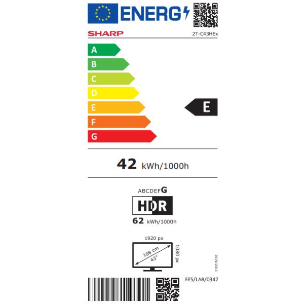 SHARP 43HE2245E 43" SMART TV LED FHD TIVO OS FRAMELESS HDR AUDIO HARMAN KARDON  IT