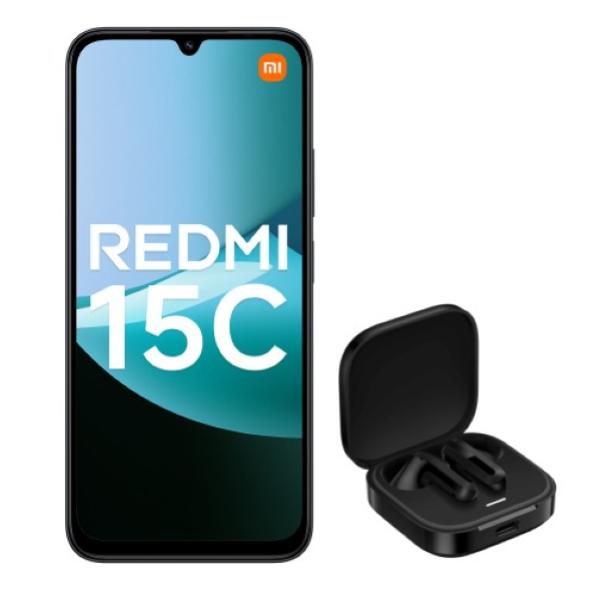 XIAOMI  REDMI 15C 128GB DS 6.9" 4GB RAM ITA MIDNIGHT BLACK + BUDS 6 ACT TIM