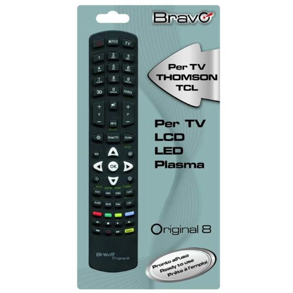 BRAVO ORIGINAL 8 TELECOMANDO WIRELESS 90202054 COMPATIBILE RIPRODOTTO TV THOMSON