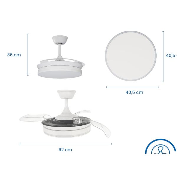 ARDES AIRGLOW EVO AR5PL92 VENTILATORE A SOFFITTO CON LED 4 PALE 92CM CON TELECOMANDO