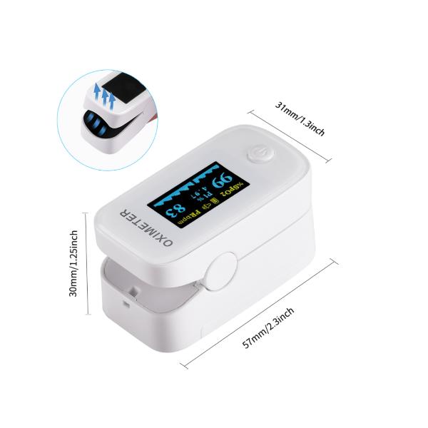 2616 - OXIMETER SATURIMETRO PULSOSSIMETRO DA DITO DIGITALE YM201 0.96 OLED  WHITE CERTIFICATO CE - NoBrand