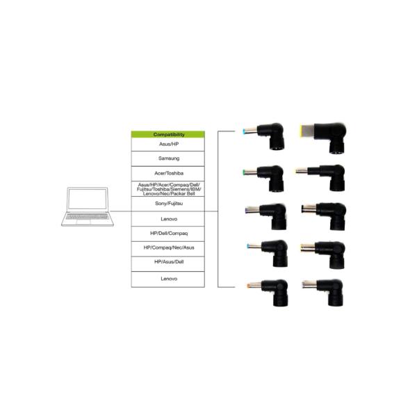 TECNOWARE ALIMENTATORE PER NOTEBOOK FAU17610 - 95 WATT UNIVERSALE