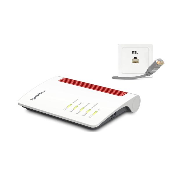 FRITZ BOX 7510 ROUTER ADSL VDSL WiFi 6 BANDA SINGOLA 2.4GHZ BIANCO