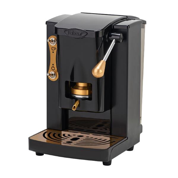 5423 - FABER PICCOLA SLOT BRASS EDITION - MACCHINA PER CAFFE' PRESSACIALDA  OTTONE TELAIO METALLO NERO - FABER