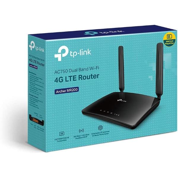 ROUTER TP-LINK ARCHER MR200 V5 AC750 WIRELESS DUALBAND 4G LTE 3P LAN + 1P LAN/WAN